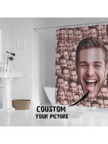 [Custom] 1pc Personalized Custom Shower Curtain, Photo Curtain, Text Curtain, Family Name Custom Curtain, Suitable For All Seasons - Multicolor - View 6