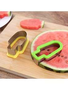 1pc Stainless Steel Watermelon Slicer And Ice Pop Mold - Simple Manual Fruit Slicer With Green Handle, No Electricity Needed, Ideal For Summer Snacks And Parties, Food- Design, Watermelon Slicer And Chopper, Party Snack Prep, Easy To Clean Material - Multicolor - View 14