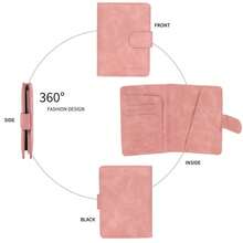1pc Fashion New Travel Business RFID Blocking Passport Holder Wallet Document Organizer Minimalist Card Slots Cute Passport Cover Unisex Black & Pink Credit Card Holder Card & Photo Slots Minimalist Wallet Smart Wallet Airtag Wallet Name Card Holder Travel Bag Luggage Bag Duffle Bag Overnight Bag Large Capacity Durable Travel Organizer Cruise Essential Vacation Essentials For Men Women Travel Essential Holiday Essential Travel Must Haves - Multicolor - View 3
