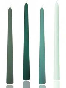10 Inch Green Gradient Taper Candles,Set Of 4 Tapered Candle, Tall Candlesticks,Conical Stick Candles,Smokeless,Home Dinner, Party, Wedding, Halloween, (Green Series, 10inch) - 紫色 - 查看 1