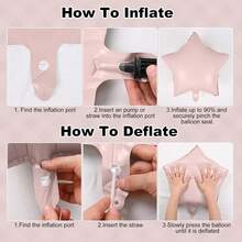 kumozawa 45.72厘米透明心形涤纶气球，粉白相间心形气球，浅粉色和白色派对帽装饰，适合公主女孩生日装饰 - 粉色 - 查看 3