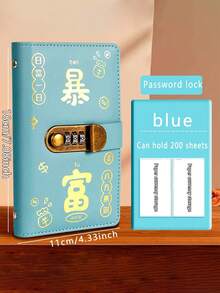 A6大容量仿皮密码保护文件袋，空间充足，自封式设计，内置钱包和收据袋。适用于挑战日志、财务监控和现金管理活页夹。 - 彩色 - 查看 5