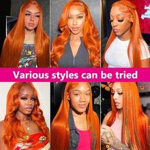 8-34 Inch Wig 13x4 HD Lace Front Wigs 200% Density Brazilian Virgin #350 Ginger WigPre Cut Lace Human Frontal Hair Straight Wig Pre Plucked With Baby Hair Blended Hair For Women Daily Party Christmas Use - S350 - View 7