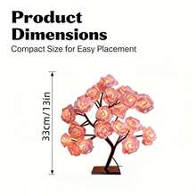 Cute  Pink LED Rose Tree Night Light, Color Changing Aesthetic Flower Lamp, USB Bedroom Desk Decor, Dreamy Room Decor Gift For Girls & Teens - 粉色 - 查看 6