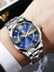 1只男士合金表带日历手表，无表盒，适合运动、商务、休闲场合佩戴，适合成功人士。 - 彩色 - 查看 2