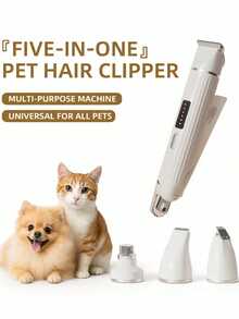 5-In-1 Multifunctional Pet Nail Clipper: Cat Nail Clipper, Pet Hair Trimmer, And Electric Dog Nail Grinder - Multicolor - View 2