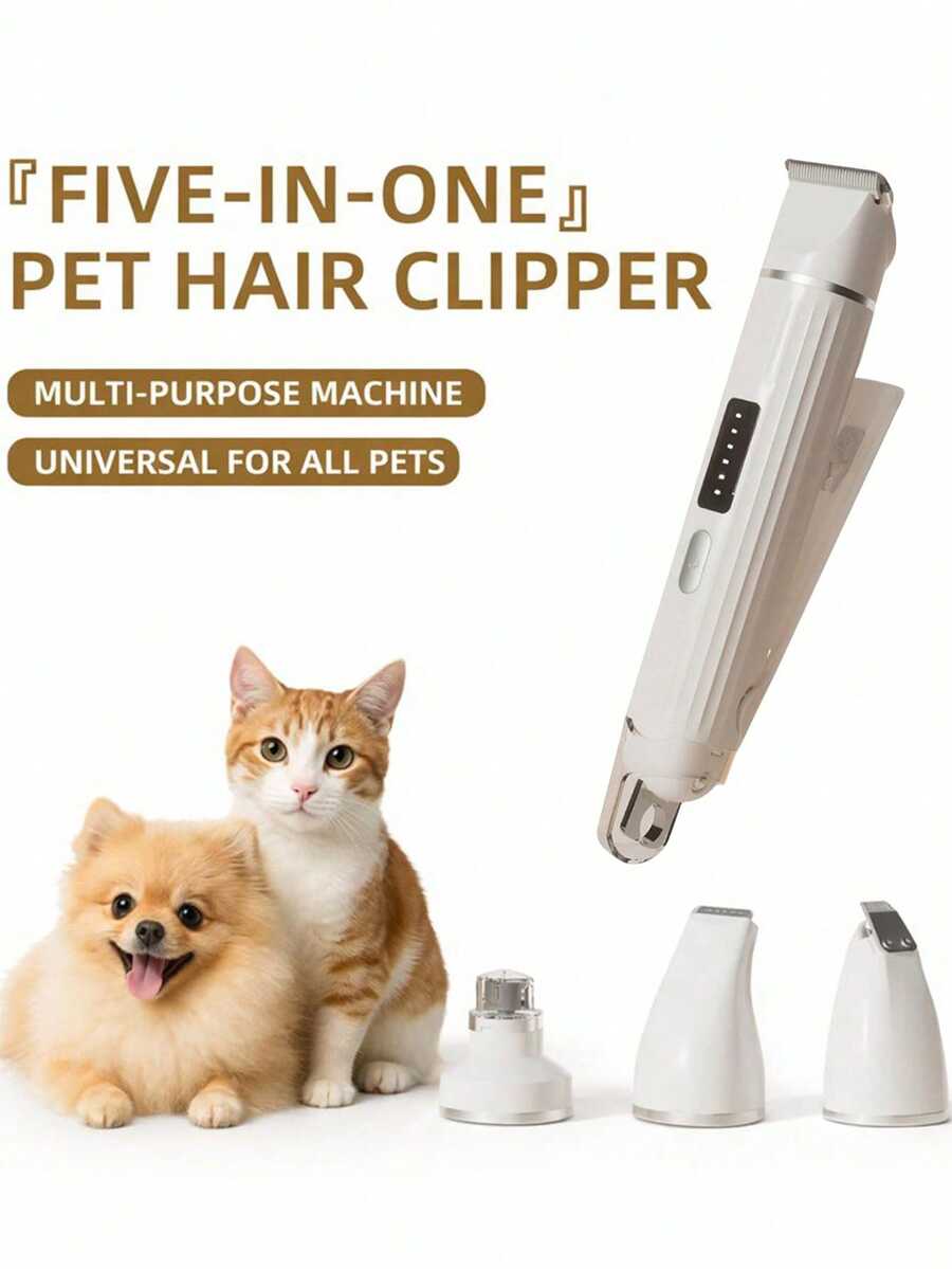 5-In-1 Multifunctional Pet Nail Clipper: Cat Nail Clipper, Pet Hair Trimmer, And Electric Dog Nail Grinder