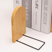 1/2pcs Removable Wooden Bookends, Non-Slip And Durable, Suitable For Bookshelves, Can Be Used To Hold Books And CDs - Multicolor - View 7