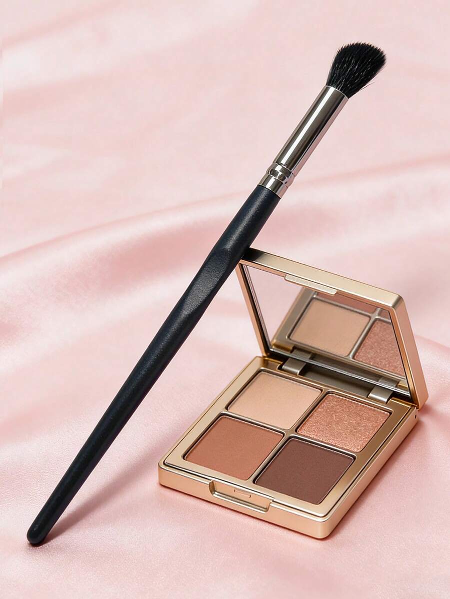 Eye Socket Nose Shadow Eye Contour Slanted Eyebrow Shadow Makeup Brush Soft Natural XGF Goat Hair Brush Flame Shape Makeup Brush Tool - Black - View 1