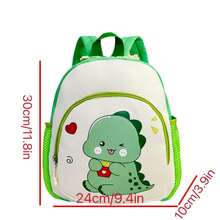 New Cute Cartoon Dinosaur Print Backpack For Boys And Girls - Green - View 2