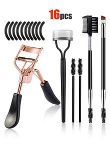 16pcs/11pcs/10pcs Eyelash Curler Set, Stainless Steel Material, Wide Mouth Design, Easy To Create Long-Lasting Curled Lashes, Professional Makeup Artist Essential Tool - Black - View 9