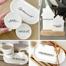 4pcs German Phrase UV DTF Transfer Sheets Compatible With German Quotes Stickers (Friendship, Love, Family) - Rub-On Decals With Letters For DIY Crafts, Glossy Suitable For Glass, Metal, Ceramic, Plastic Cups & Smooth Surfaces - Multicolor - View 4