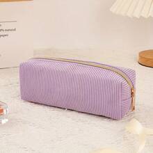 Large Capacity Zipper Pencil Case, Corduroy Material Stationery Organizer Bag, Suitable For Storing School Supplies, Cosmetics, Holiday & Valentine's Day Gifts, Back To School - Multicolor - View 10