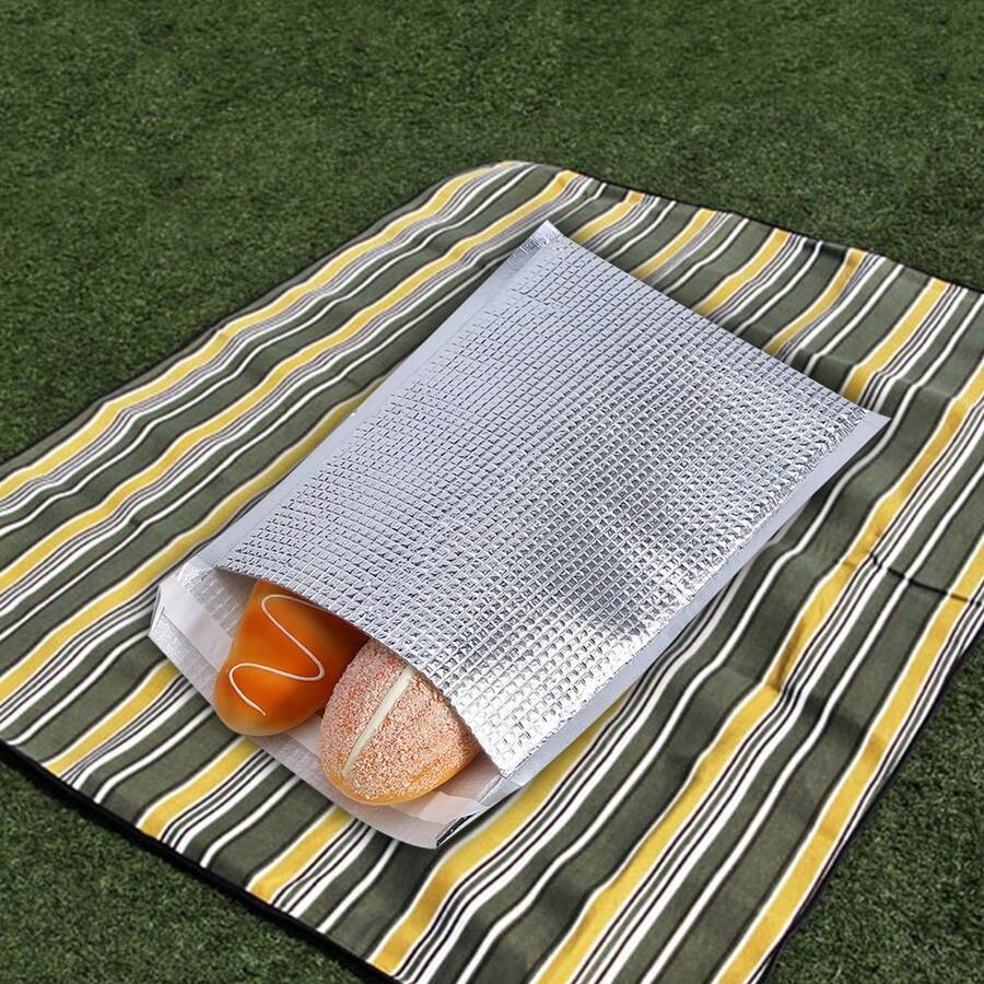 10pcs set Disposable Aluminum Foil Insulated Food Storage Bag Thermal Cooler Silver (25 * 30cm) - Multicolor - Ver 1