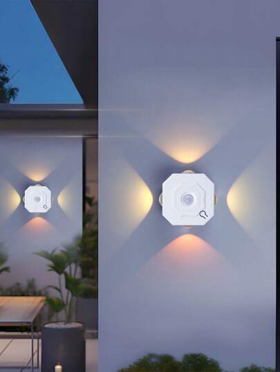 1PC New Square Smart Seven-Color RGB Light, Human Body Induction Magnetic Night Light, Rechargeable Cat Eye Ambient Light