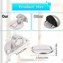 1/2Set Punch-Free Anti-Collision Invisible Strong Magnetic Zinc Alloy Door Stopper Door Holders Catch Floor Mounted Nail-Free Door Stop - Silver/Black - View 5