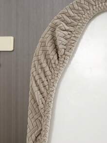 1 Juego de Tapa de Inodoro con Diseño en T de unicolor Jacquard, Cubierta de Asiento de Inodoro Elástica Extraíble a Prueba de Polvo y Suciedad, Juego de Tapa de Inodoro y Tapa del Tanque, Adecuado para la Decoración del Baño, Inodoro no Incluido - Multicolor - Ver 7