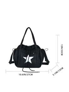 1pc Women's Nylon Crossbody Shoulder Bag, Adjustable Strap, Scratch-Resistant And Durable, Can Hold Passport, Cash, ID, Credit Cards, Lightweight And Portable, Suitable For Commuting, Shopping, Daily Use, Casual And Fashionable, Solid Color Design. - Black - View 6