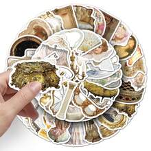 50pcs Retro Aesthetic Watercolor Stickers, Vintage Stickers, Fashionable INS Stickers, Waterproof Stickers Suitable For Water Bottles, Computers, Laptops, Phones, Luggage, Notebooks, Refrigerators - 8 - View 4