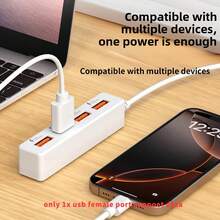 4-Port USB Fast Charger, USB Hub With Power Delivery, 4-Port USB Plugs, Sockets And Sockets, Desktop Minimalist Design, Suitable For Home Offices, Adapter-Compatible Charging Station For Smartphones, Tablets, Laptops, Computers And Other Multi-Device Charging Stations, Travel Essentials - Multicolor - View 5