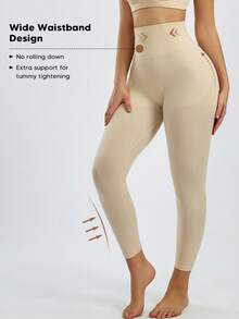 1件装女士无缝高腰提拉塑形紧身裤