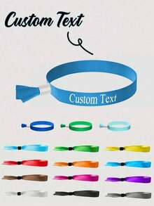 个性化缎面定制手链，配以滑动珍珠，适合各种场合，例如派对、生日派对和节日庆典。它们是成人派对、公司活动和聚会的理想之选，也是派对装饰、婚礼配饰、音乐会和展览赠品、节日用品、VIP手链和圣诞派对礼品的完美选择。 - 彩色 - 查看 1