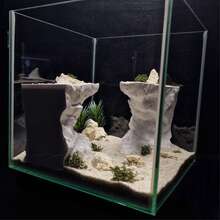 3D打印水族箱岩石洞穴装饰 - 无需组装，可搭配水族箱沙使用，为爬行动物、小型鱼类和水族宠物打造逼真的栖息地装饰，是丰富水族箱生态系统的绝佳配件，是水族箱布置和宠物爱好者的理想之选。 - A - 查看 3