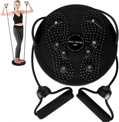 Waist Sculptor, Waist Twisting Disc, Exercise For Waist,Twist Board With Massage Foot Sole And Resistance Bands,For Aerobic Exercise And Toning Workout Home Gym Board