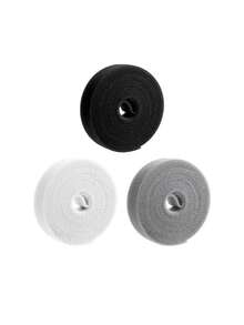 1 Roll/3 Rolls 1cm X 300cm/100cm Black/White/Gray Cable Organizer, Back-To-Back Hook And Loop Strap, Nylon Self-Adhesive Hook Tie Wrap, Cable Management, Multi-Purpose Binding Strap - Multicolor - View 8