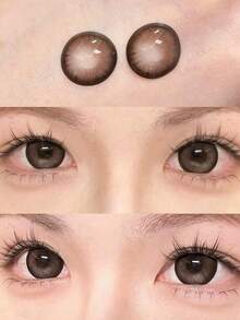 一副棕色隐形眼镜，直径14.5毫米，放大双眼，佩戴舒适，适合日常约会和派对妆容，年含水量40%。 - 年拋 - 查看 3