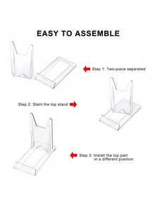 5pcs Adjustable Acrylic Display Stand - Sturdy Base Made Of Durable PMMA Material, Ideal For Home Office, Party Decor And Retail Use. Book Display Rack, Party Decoration, Modern Aesthetics, Fashion Design, Robust Structure - Clear - View 7