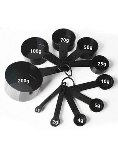 Conjunto de 10 peças de xícaras e colheres medidoras empilháveis, utensílios de cozinha para culinária e confeitaria, ideais para o Halloween, Natal, Dia de Ação de Graças, cozinha, sala de jantar, atividades ao ar livre, confeitaria e outros fins.