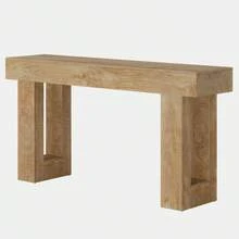 Tribesigns Mesa consola de 160 cm de largo, mesa de centro rectangular detrás del sofá, mesa de granja para entrada, pasillo, sala de estar (natural) - Marrón - Ver 10