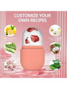1pc Silicone Beauty Ice Cube Mold - Face & Eye Massage Roller, Reusable Skincare Essential, Suitable For Students - Multicolor - View 2