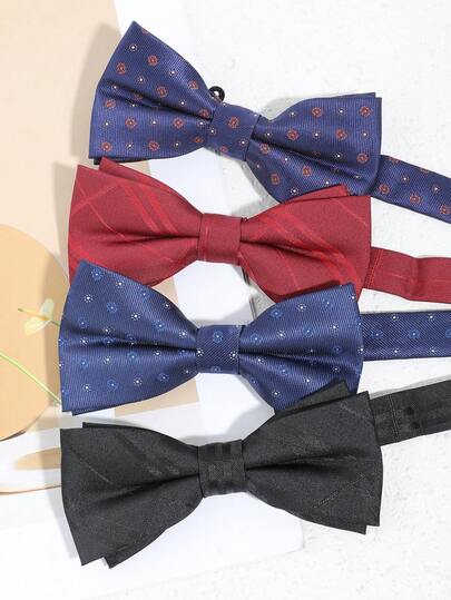 1件男士时尚优雅花卉条纹领结，适合商务、宴会、派对、婚礼、西装、正装等场合。