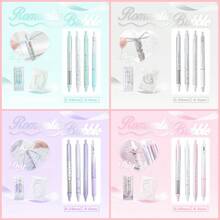 4 piezas de bolígrafos de gel con diseño de cinta estilo ballet, tinta negra de 0.5 mm, diseño antideslizante de cinta, agarre ligero, secado rápido y escritura suave, adecuado para tomar notas de clase, práctica de exámenes, diarios y uso diario (estilo aleatorio) - Multicolor - Ver 10