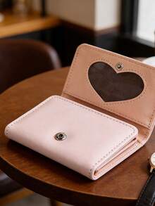 1pc Spring Picnic Series Rabbit & Bear Design Compact Wallet, Multi-Card Slots & Coin Purse - Multicolor - View 4