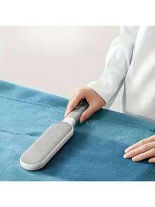 1pc Reusable Dust Cleaning Brush, Double-Sided Pet Hair Remover, Manual Static Hair Removal Brush, Suitable For Cats, Clothes, Sofa, Furniture, Bedding, Carpets, Durable Polypropylene Material, No Power Required - Xám - Xem 8