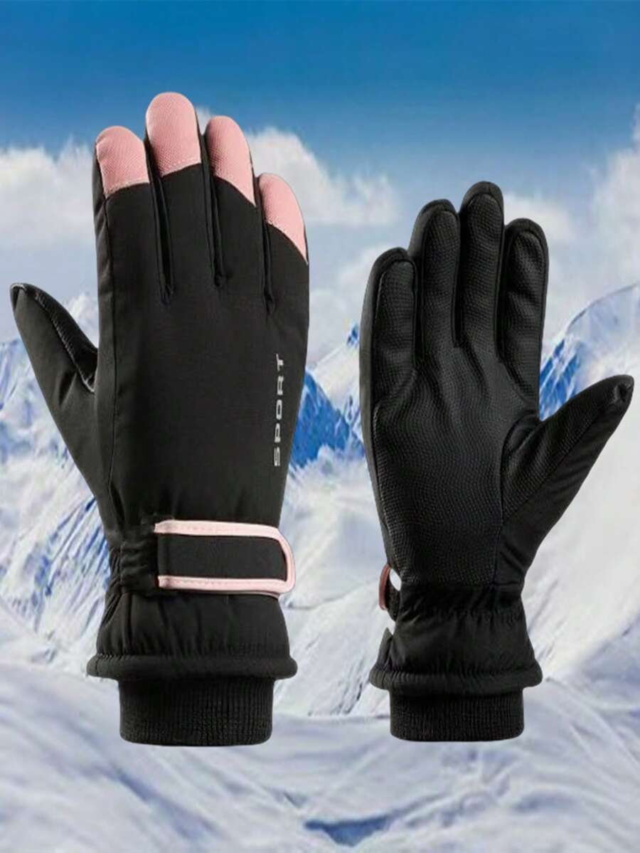 1 para damskich rękawiczek do jazdy na nartach na świeżym powietrzu, snowboardzie, kolarstwie, sportach, antypoślizgowych, wiatroszczelnych, ciepłych, z ekranem dotykowym, zimowych, ogrzewających dłonie, zimowych rękawiczek, rękawiczek narciarskich, rękawiczek śnieżnych