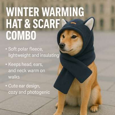 Nueva bufanda con capucha para mascotas, cierre de gancho y bucle, protección de oídos para caminar en invierno, reutilizable para perros pequeños, medianos y grandes