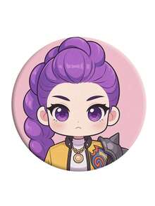 9枚卡通动漫图案韩流装饰徽章，动漫人物图案徽章，派对小礼物胸针徽章DIY派对装饰，圣诞节万圣节小礼物 - 彩色 - 查看 4