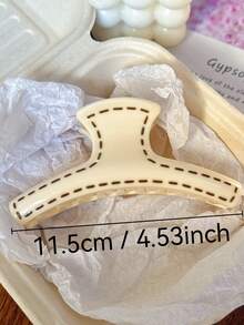 2个/套 女士米色条纹大理石纹发夹，时尚百搭优雅简约纯色发爪，适合日常、休闲、派对、海滩、度假、发型设计、洗脸/洗头、化妆、服装配饰，秋冬春夏假日必备发饰，夏季海滩发爪夹 - 彩色 - 查看 2