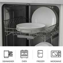 Dinner Plates Set Of 4, 10.3 Inch Ceramic Plates - Microwave, Oven, And Dishwasher , Scratch Resistant - Modern Dinnerware Dish Set For Kitchen Serving - White