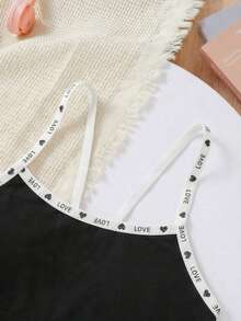 7件/包 可爱女童简约时尚字母撞色肩带运动文胸，无缝柔软舒适透气，适合学生日常穿着和运动基础内衣 - 彩色 - 查看 4