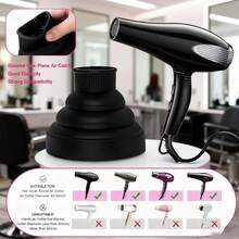 1set Foldable Silicone Hair Dryer Diffuser, Portable Universal Folding Heat Resistant Silicone Collapsible Diffuser, Styling Hair Dryer Nozzle, Professional Salon Hair Styling Diffuser - Multicolor - View 4