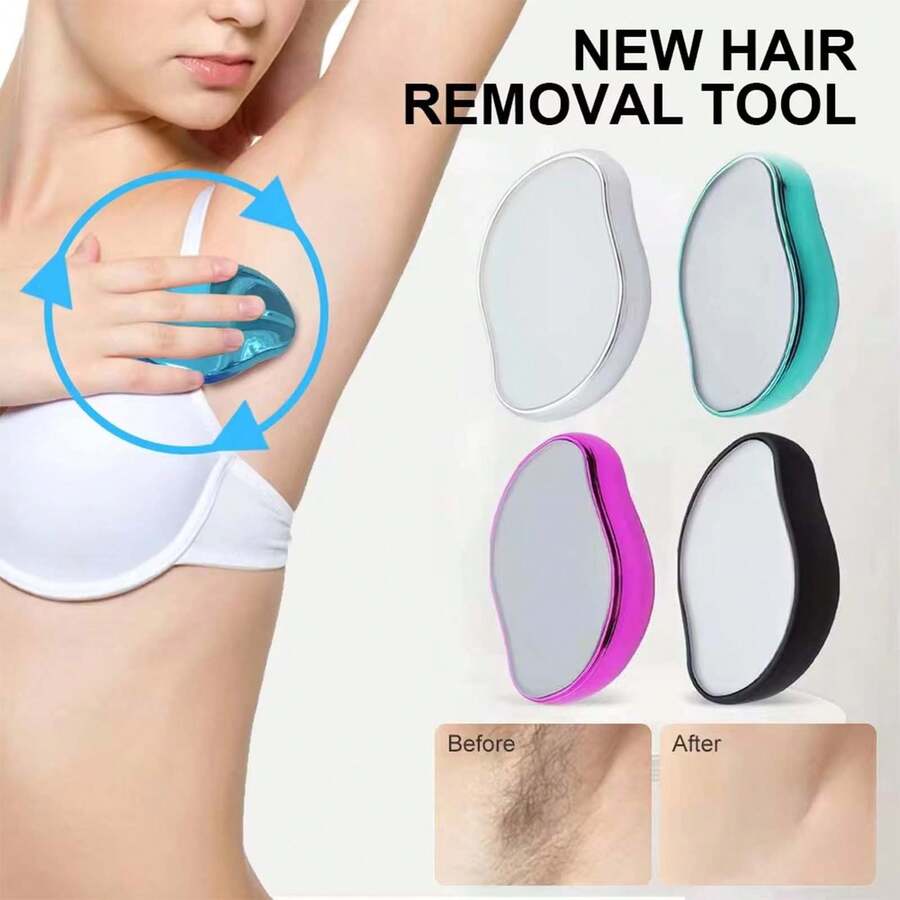 1个纳米晶体无痛脱毛仪,男女通用,可用于身体去角质、面部脱毛、理发,配有收纳袋、整理盒和美发配件。 - 多色 - 查看 1