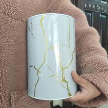 1pc Unique Large Capacity Marble Texture Piggy Bank, Smooth Tactile Sealed Cylindrical Metal Coin Money Saving Box, Suitable For Storing USD, EUR, AUD, GBP, SAR, TMT, EGP, CHF, TWD, AUD Coins, Random Color - Multicolor - View 18