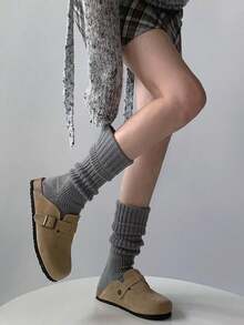 1/2/3 Pairs Women's Solid Color Rib Knit Leg Warmers, Decorative Knitted Leg Warmers, Minimalist Vintage Style, High Elasticity, Comfortable And Warm, Can Be Paired With Boots, Suitable For Autumn/Winter Daily Wear - Multicolor - View 8