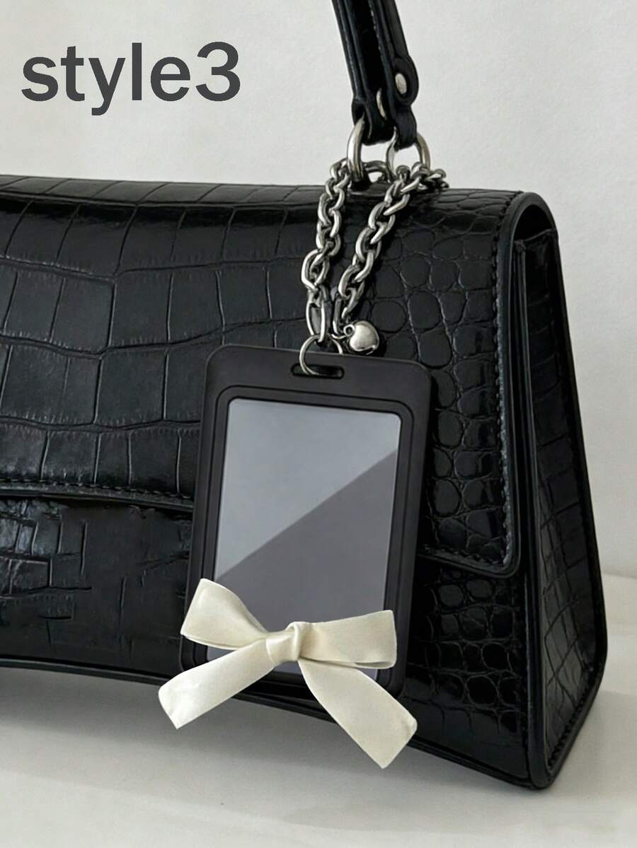 Ví đựng thẻ dây thừng Y2K - Ví đựng thẻ trang trí hình bướm bạc, ví đựng thẻ sinh viên/thẻ xe buýt, thẻ ăn, thẻ công ty với dây ngọc trai giả, quẹt thẻ mượt mà, ví đựng thẻ trong suốt, bền bỉ chống trầy xước, thời trang và chuyên nghiệp, vừa vặn hoàn hảo, phụ kiện du lịch.