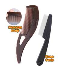 自清洁空心齿按摩手柄去屑梳 - 头皮排毒梳，去除头屑和油脂 - 男女通用去屑头皮梳，细齿去屑头皮排毒梳，不锈钢材质，可用于头皮排毒、梳理和按摩，是理想的护发工具。这款去屑梳采用不锈钢细齿设计，是去除头屑和清洁头皮的理想选择，也是一款适合儿童和成人的专业头皮梳。 - 彩色 - 查看 5